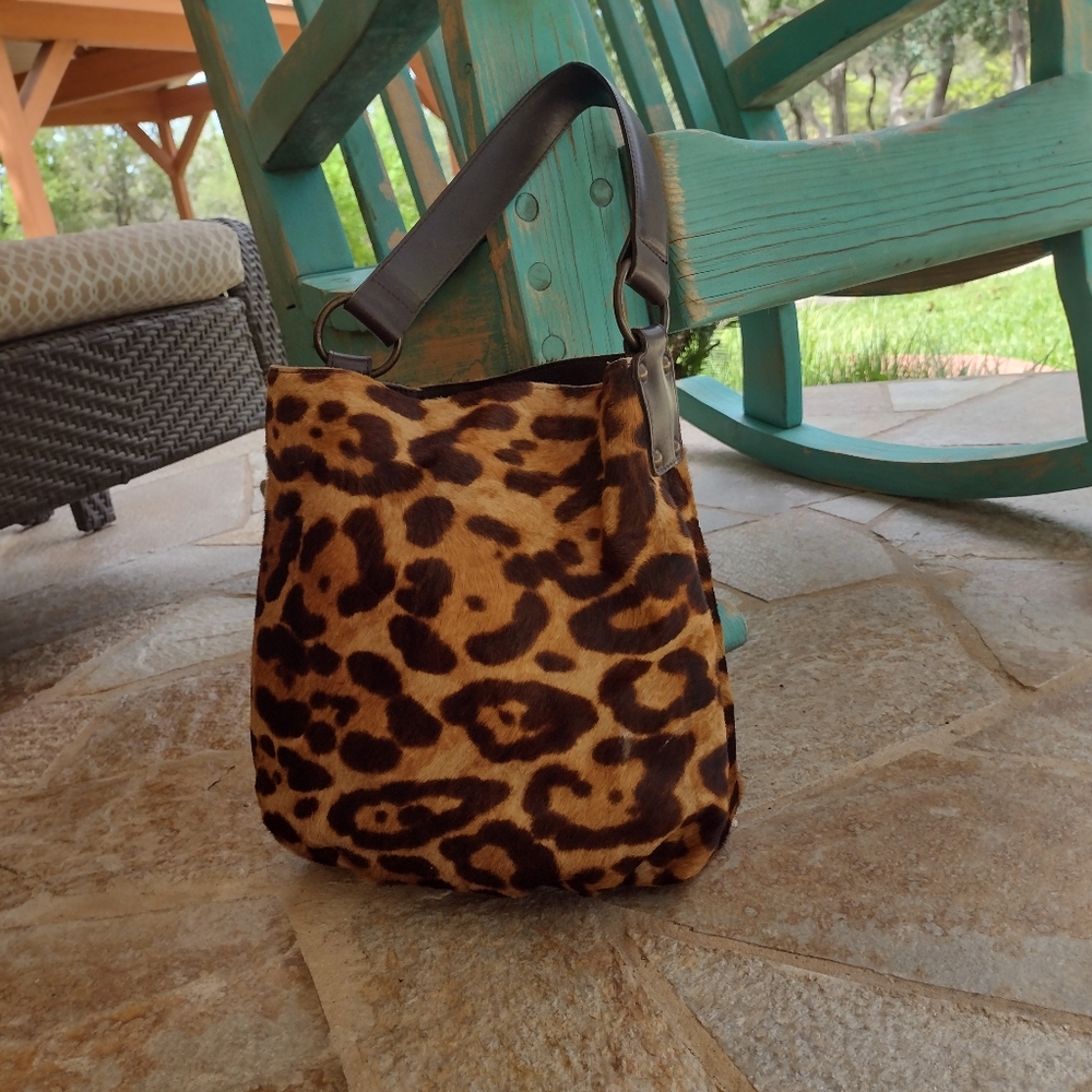Leopard hide bag by Maurizio Taiuti